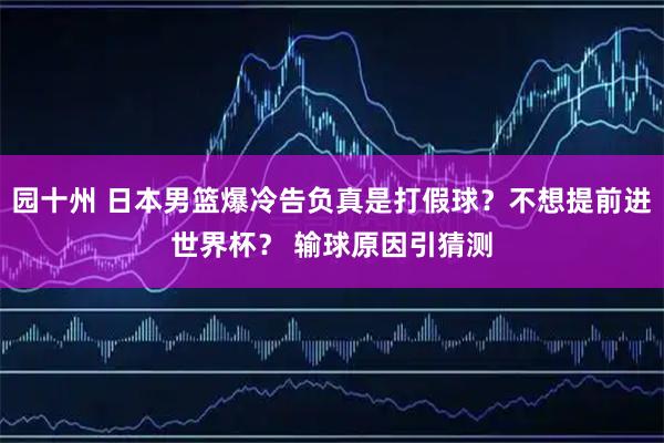 园十州 日本男篮爆冷告负真是打假球？不想提前进世界杯？ 输球原因引猜测